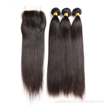 SMARTBRAID Brazilian Bone Straight Hair Bundles 100% Human Hair Weave Bundles Straight Virgin Hair Extension Bundles